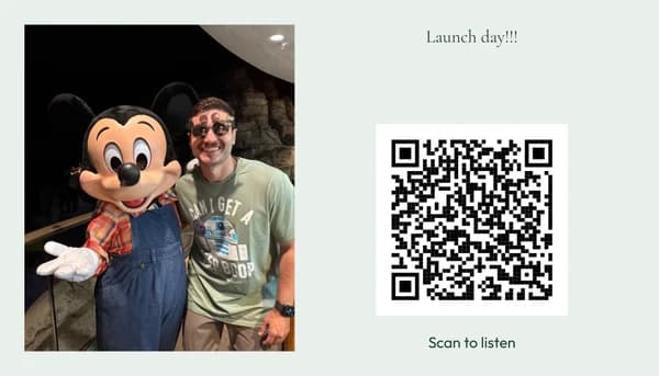 One wallet-sized photo card with a listening QR code. Ten are included on each printable sheet.