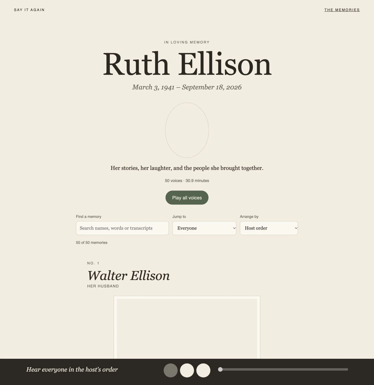 Ruth Ellison's finished book rendered by the real book renderer with fictional entries.
