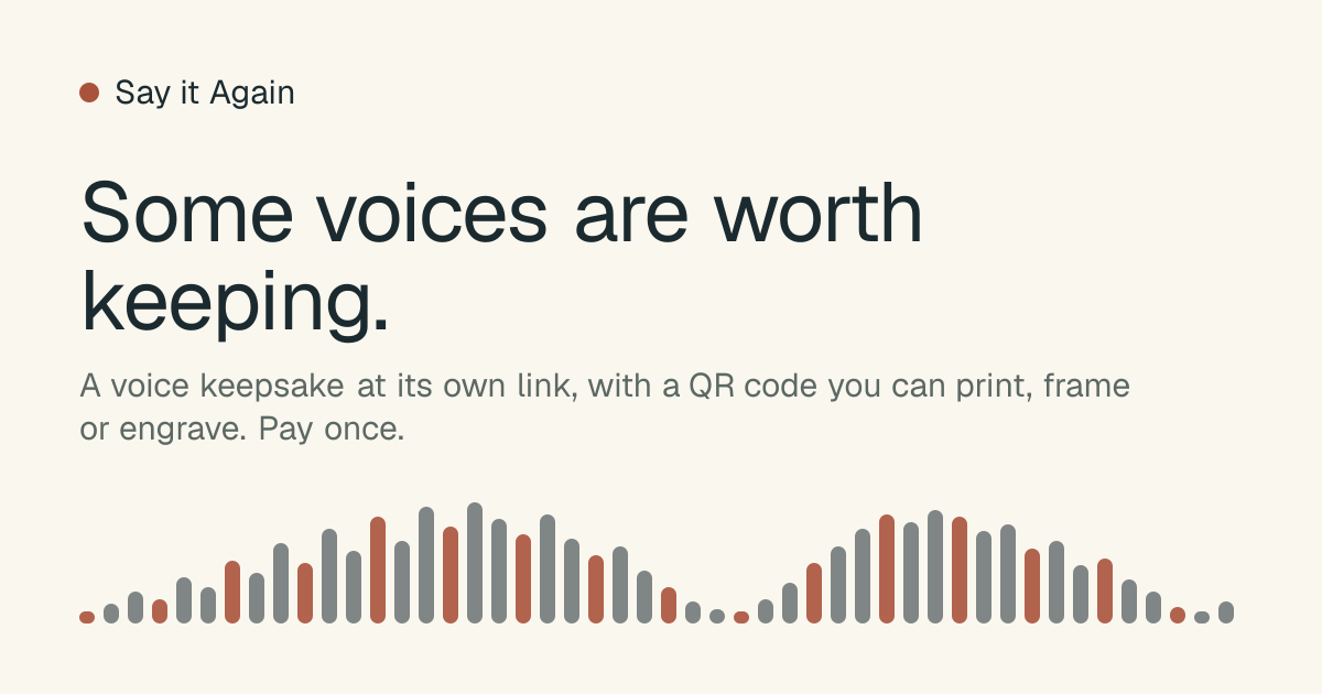 Voice recording gifts with a QR code · Say it Again
